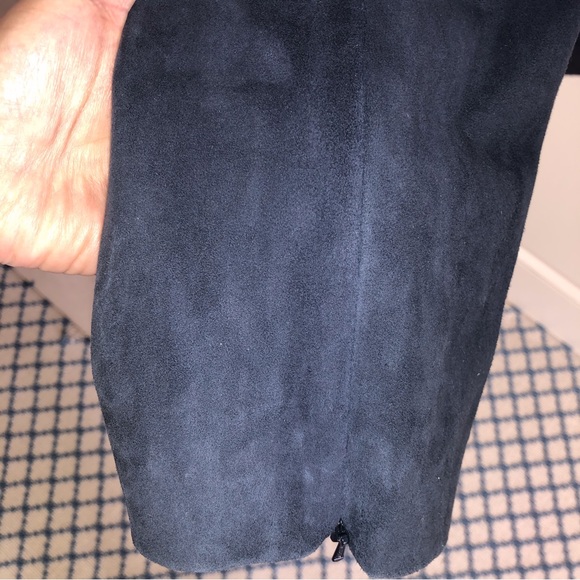 Worth Collection Dark Blue Suede Leather Pants New Size 10 - Picture 6 of 10